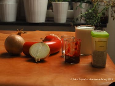 Korvstroganoff för fyra personer