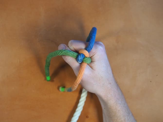 Ett rep uppdelad i dess kardeler