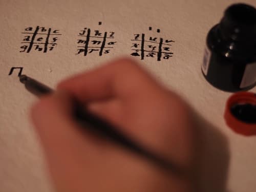 Trestycken brädgårdsymbåler med bokstäver i