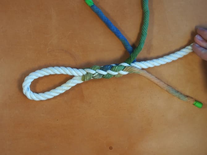 Ett rep uppdelad i dess kardeler