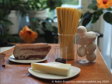 Carbonara på sex ägg