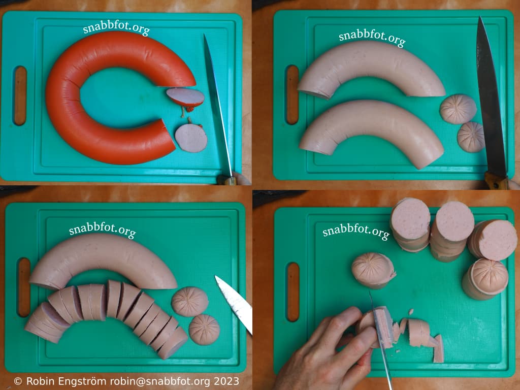 Skär falukorven i stavar