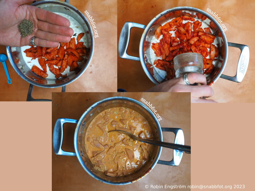 Krydda korvstroganoffen